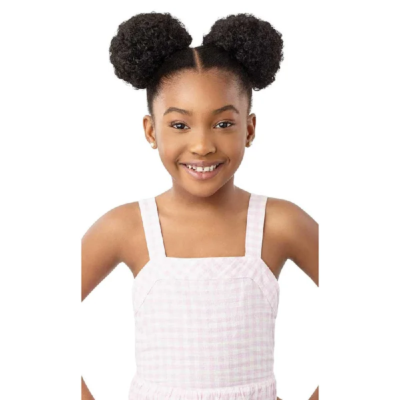 Curly ponytails with tight ringlets for a playful and feminine vibeOutre Lil Looks Drawstring Ponytail - Mini Duo Puffs