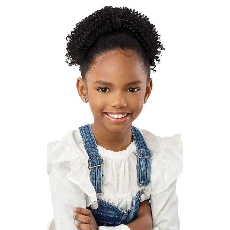 Straight ponytails with a sleek finish for a modern and polished lookOutre Lil Looks Drawstring Ponytail - Springy Coils 8"