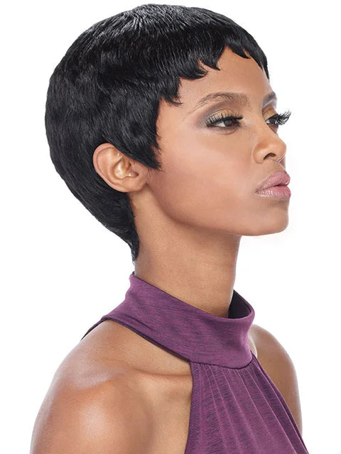 Lace - front short wig for a seamless and realistic hairlineOutre Premium Duby Human Hair Wig - PIXIE