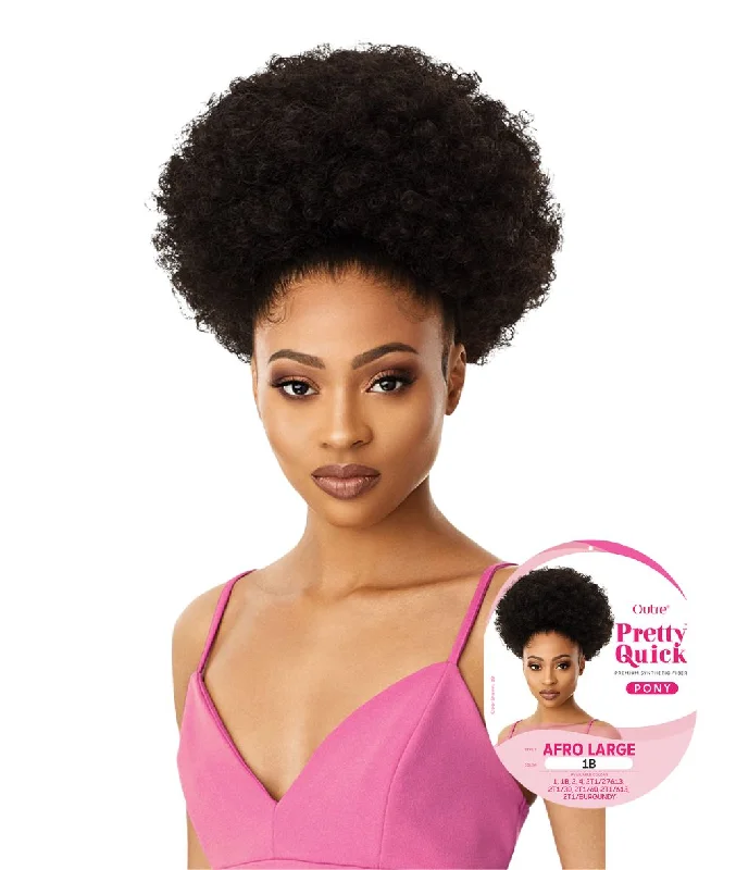 Black - colored ponytails for a classic and timeless appearanceOutre Pretty Quick - Afro Large