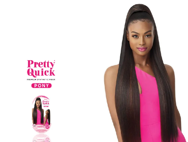 Synthetic ponytails with heat - resistant fibers for easy stylingOUTRE PRETTY QUICK PONYTAIL NADIRAH 32"