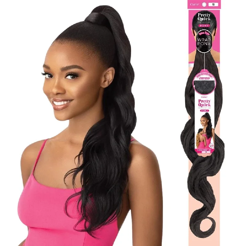 Human hair ponytails with a natural shine for a luxurious lookOutre Pretty Quick Wrap Ponytail - Loose Body 28"