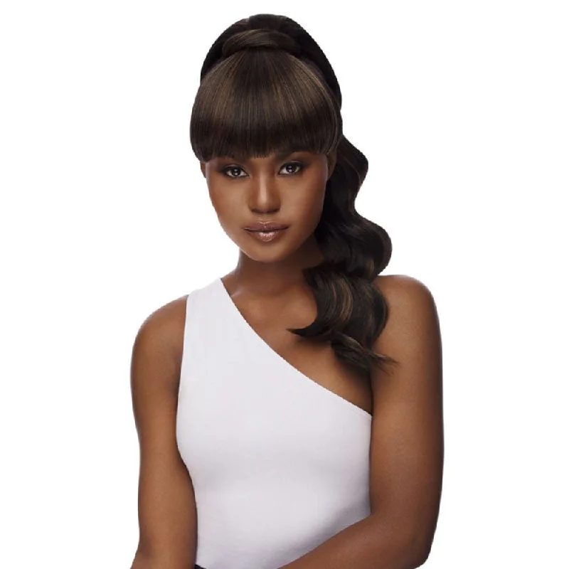 Human hair ponytails with a natural shine for a luxurious lookOutre Synthetic Bang x Pony Quick Ponytail - Kayla