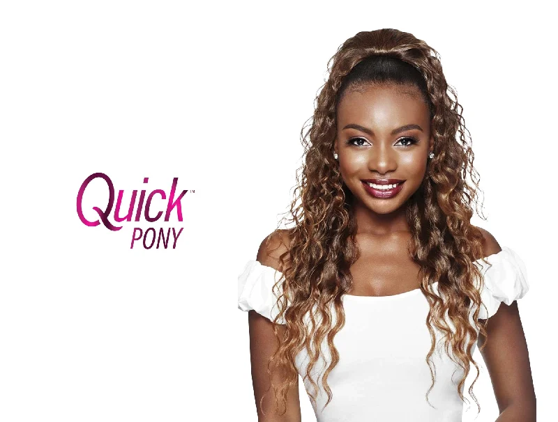 High - volume ponytails for a bold and glamorous appearanceOUTRE SYNTHETIC QUICK PONY TOYA