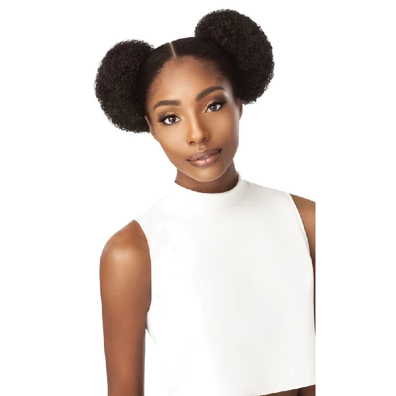 Ponytails with a middle - part for a classic and elegant styleOutre Quick Ponytail - Afro Puff Duo Small