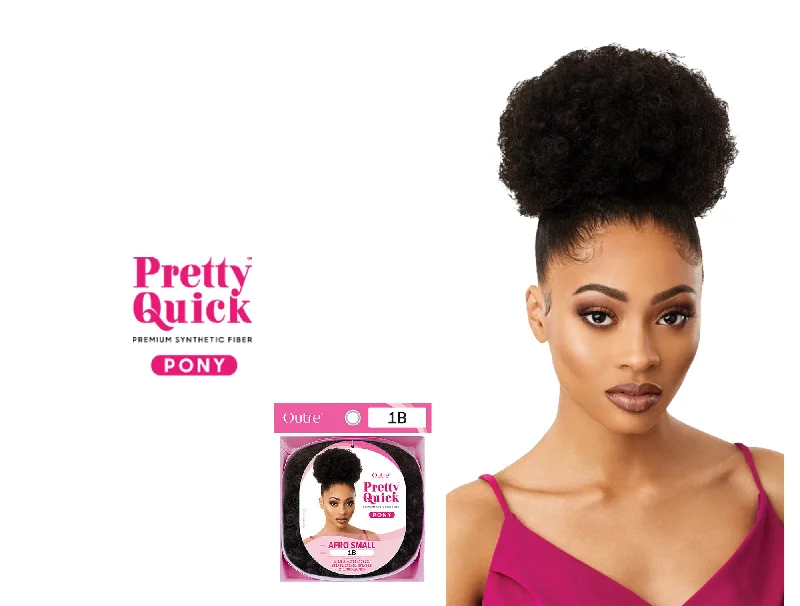 Clip - on ponytails for a quick and convenient hair changeOUTRE PRETTY QUICK PONYTAIL AFRO SMALL