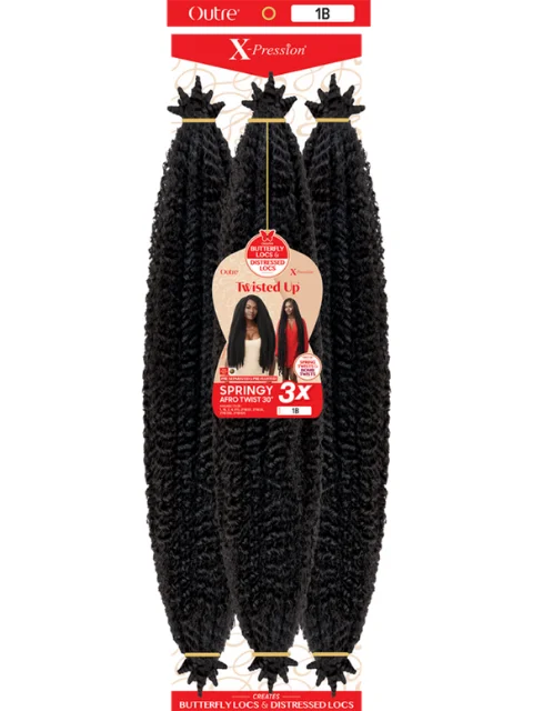 Human Hair Braid & Plait Hair Extensions for a Luxurious and Realistic Look[MULTI PACK DEAL] Outre X-Pression Twisted Up 3X SPRINGY AFRO TWIST Crochet Braid 30"- 10pcs