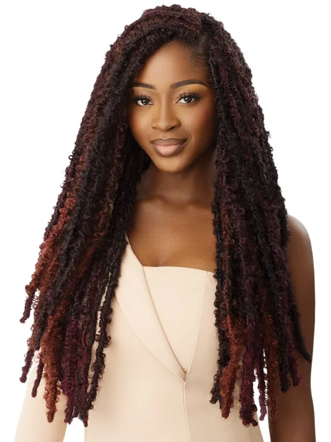 Box Braid & Plait Hair Extensions in a Jet - Black Color for a Classic Appearance[MULTI PACK DEAL] Outre X-Pression Twisted Up ORIGINAL BUTTERFLY LOCS Crochet Braid 22" -10pcs