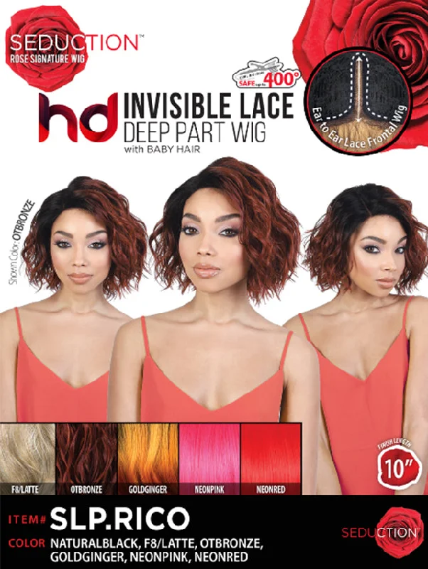 Lace - front short wig for a seamless and realistic hairlineSeduction Rose Signature HD Lace Deep Part Wig - SLP.RICO