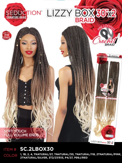 Braid & Plait Hair Extensions with a Straight End for a Sleek AppearanceSeduction Signature Braid 2X LIZZY BOX BRAID Crochet Braid 30 SC.2LBOX30