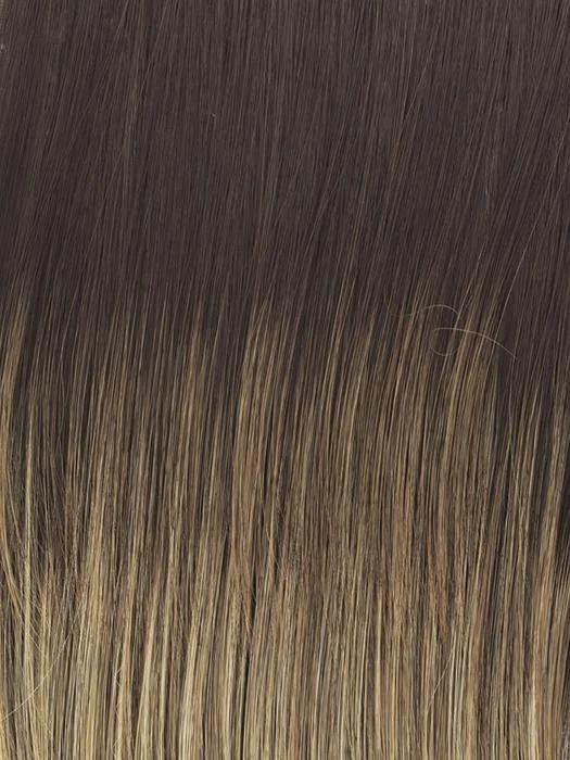 RL12/22SS Shaded Cappucino | Light Golden Brown with Cool Blonde highlights all over & Dark Brown roots