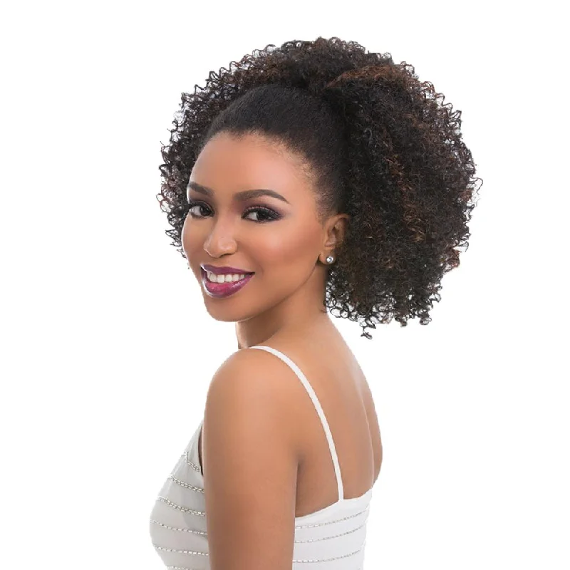 Ponytails with a side - swept bang for a flattering and stylish lookSensationnel Instant Pony Ponytail - Natural Afro 18