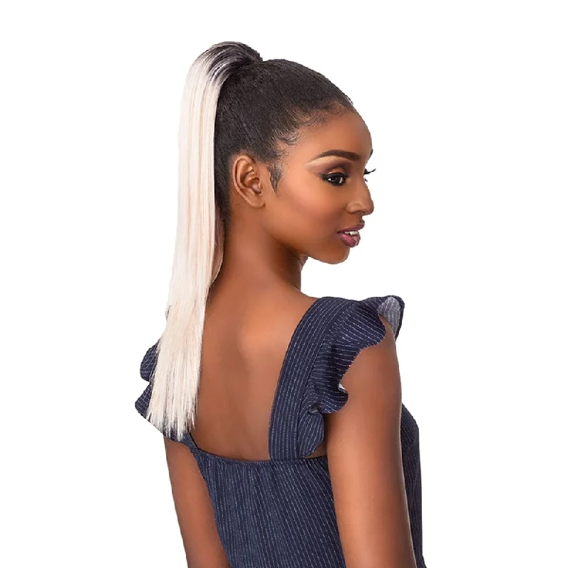 Braided ponytails with intricate patterns for an ethnic - inspired lookSensationnel Instant Ponytail - Sleek Straight 18"