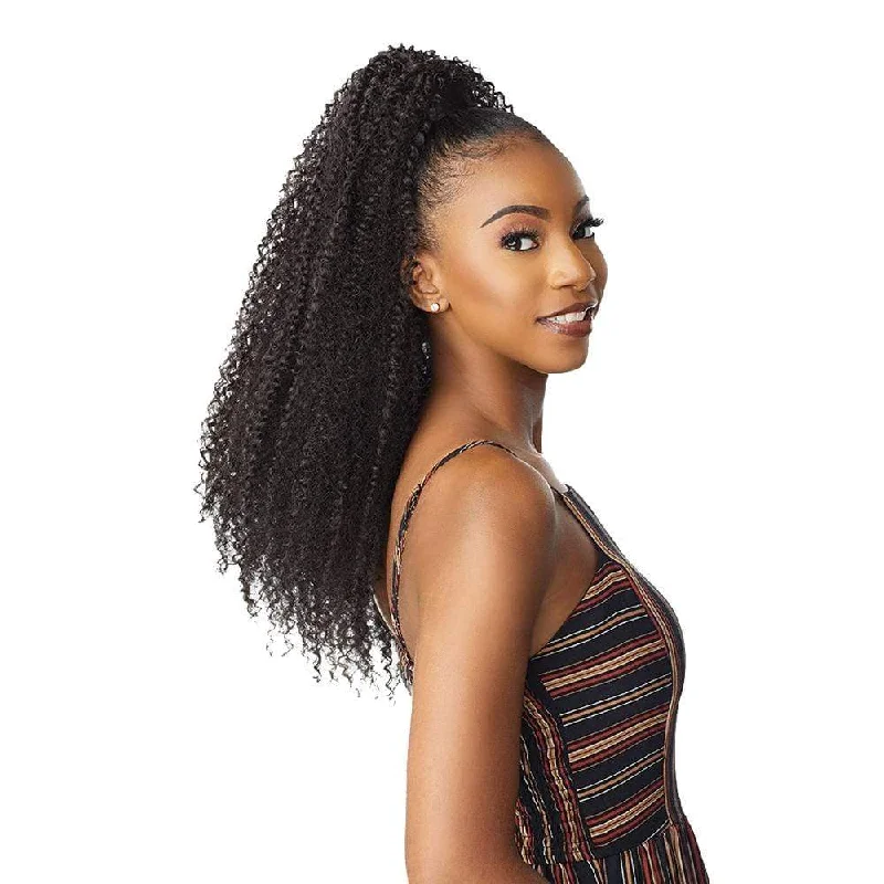 Black - colored ponytails for a classic and timeless appearanceSensationnel Instant Wrap Ponytail - Kinky Curly 24"