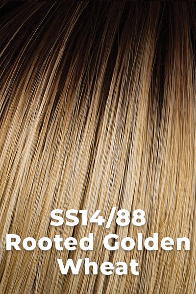 SS14/88 Rooted Golden Wheat | Medium Blonde streaked with Pale Gold highlights - medium brown roots