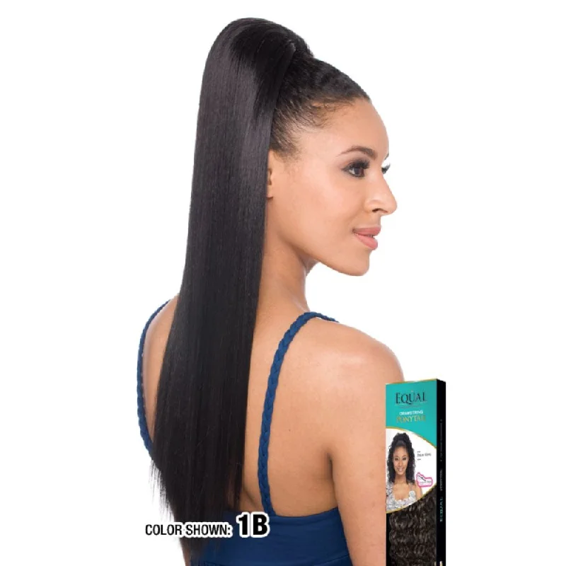 Synthetic ponytails with heat - resistant fibers for easy stylingEqual Synthetic Drawstring Ponytail - Yaky Straight 20"