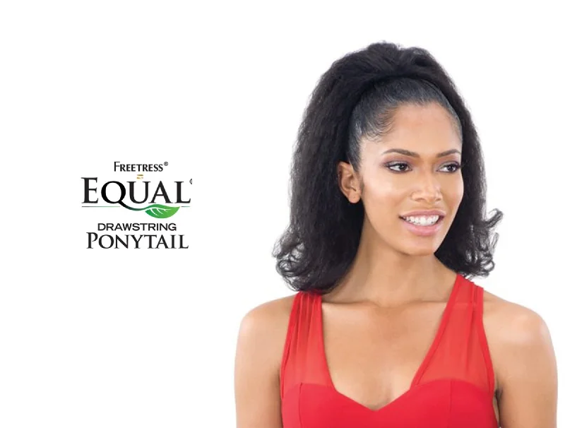 Extension ponytails with a secure elastic base for all - day comfortSHAKE N GO FREETRESS EQUAL DRAWSTRING PONYTAIL NATURAL GIRL (LG ROD)