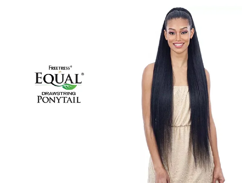 Blonde - colored ponytails for a sun - kissed and trendy lookSHAKE N GO FREETRESS EQUAL DRAWSTRING PONYTAIL LONG STRAIGHT YAKY 38"