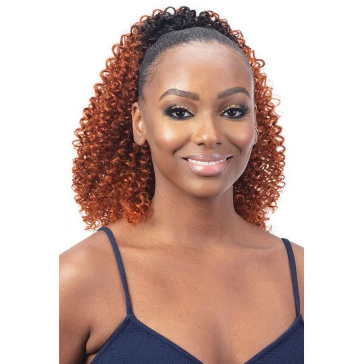 Straight ponytails with a sleek finish for a modern and polished lookShake-N-Go Organique Synthetic Drawstring Ponytail - Water Curl 14"