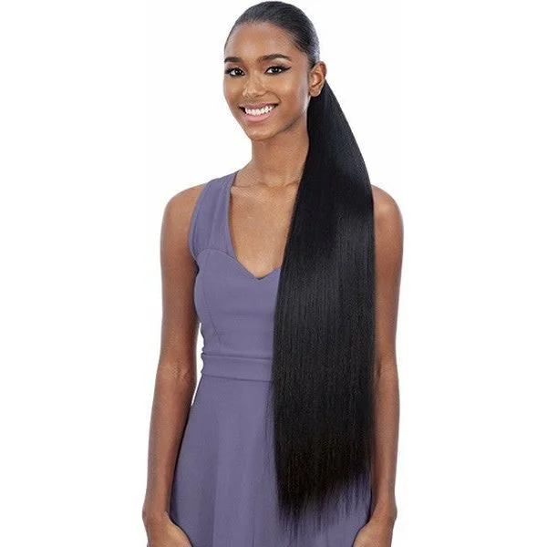 Human hair ponytails with a natural shine for a luxurious lookShake-N-Go Organique MasterMix Pony Pro Wrap-Around Synthetic Ponytail – Yaky Straight 32"