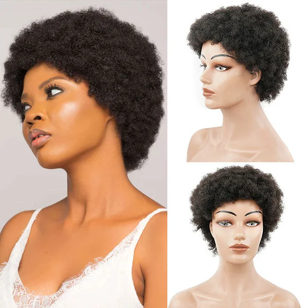 Layered short wig to add volume and dimensionNew Arrival-short curly afro kinky wigs