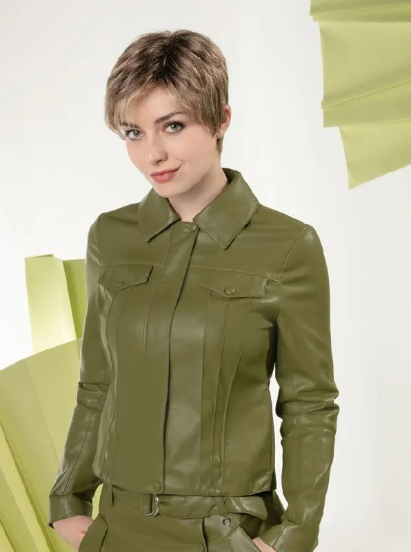 Short wig with a geometric pattern for a unique and fashion - forward designTact Soft