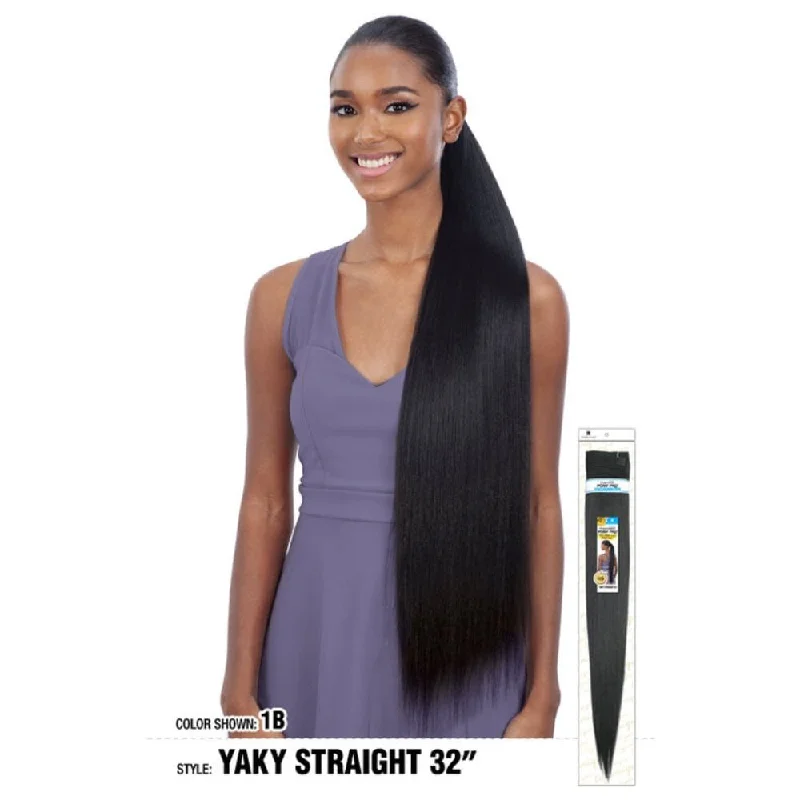 Straight ponytails with a sleek finish for a modern and polished lookWrap-Around Ponytail - Organique Pony Pro - Yaky Straight 32"