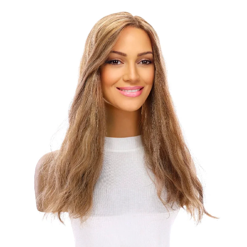 Medium - length wig with a straight texture for a sleek and modern look18" Emerald Silk Top Topper Medium Blonde Wavy