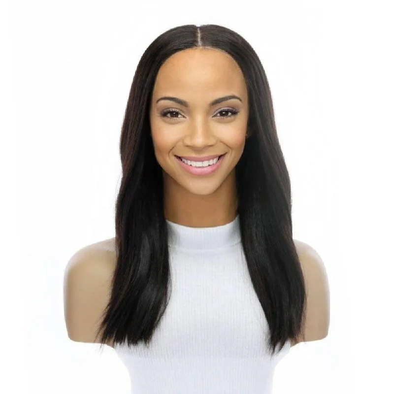 Adjustable - cap medium - length wig for a comfortable fit20" Secret Lace Top Wig #1B Black