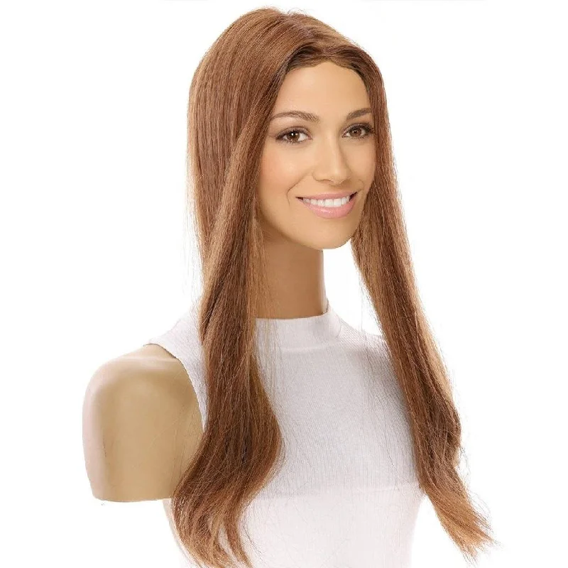 Medium - length wig with a side - swept bang for a sophisticated look20" Diamond Mono Top Topper Copper