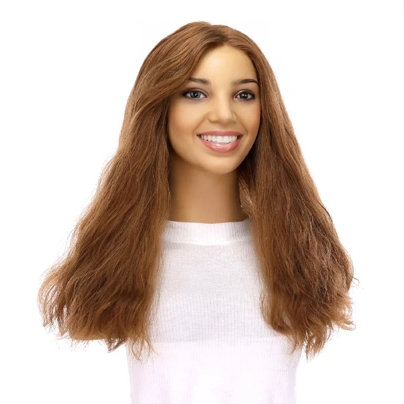 Medium - length wig with a straight texture for a sleek and modern look20" Divine Lace Top Wig Strawberry Blonde Wavy