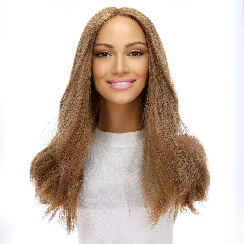 Medium - length wig with a honey - blonde color for a warm and sunny appearance20" Divine Luxe Lace Top Wig #16 Warm Dark Blonde