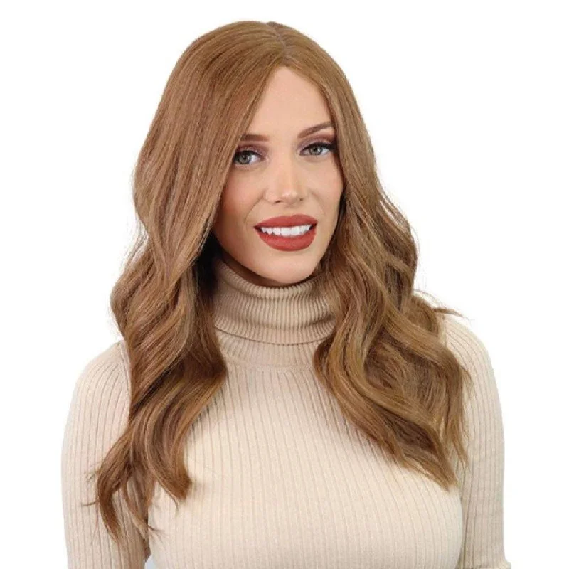 Medium - length wig with a curly texture for a bold and stylish choice20" Divine Lace Top Wig Strawberry Blonde