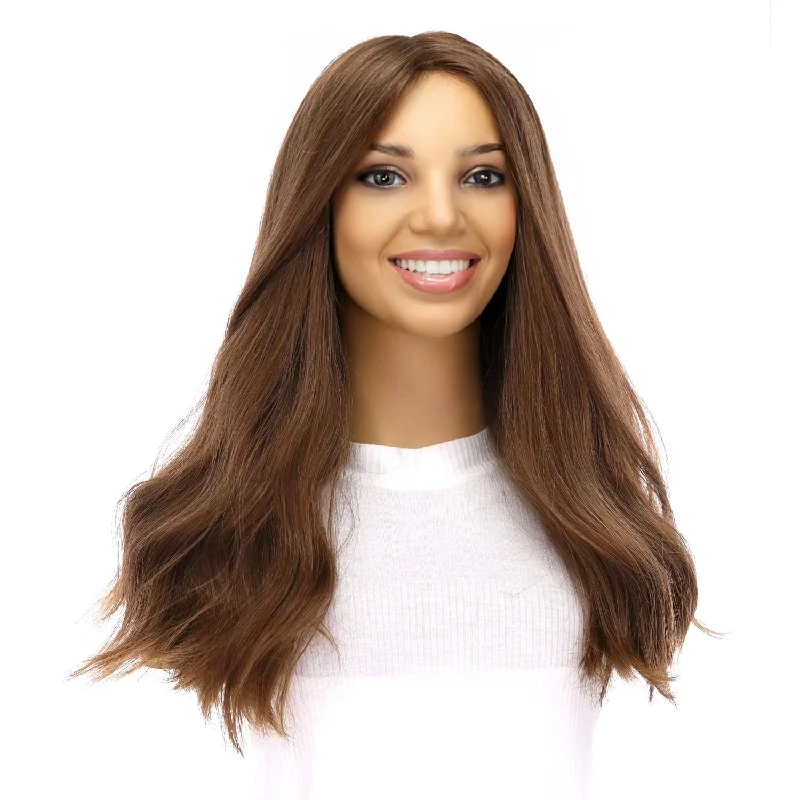 Medium - length wig with a side - part for a more flattering look20" Luxe Silk Top Wig #10 Neutral Light Brown