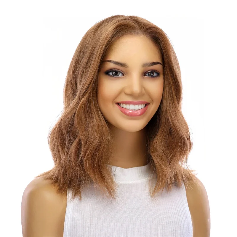 Medium - length wig with a straight texture for a sleek and modern look20" Luxe Silk Top Wig #14 Warm Dark Blonde