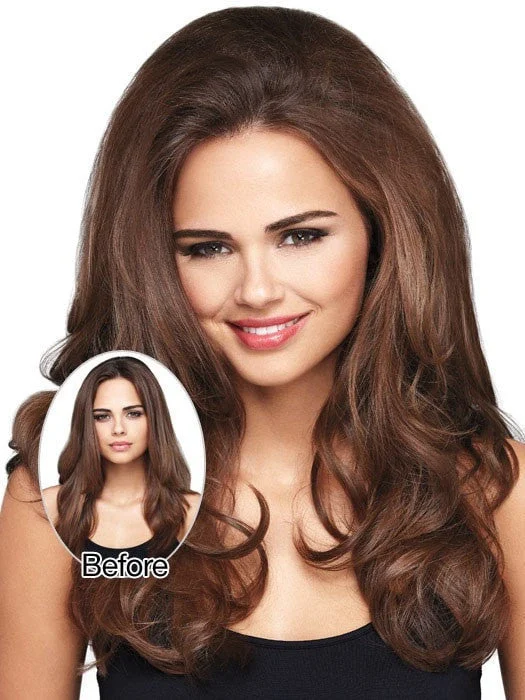 Long - length wig with a side - swept bang for a sophisticated look22" Pony Fall Extension | Daisy Fuentes | CLEARANCE