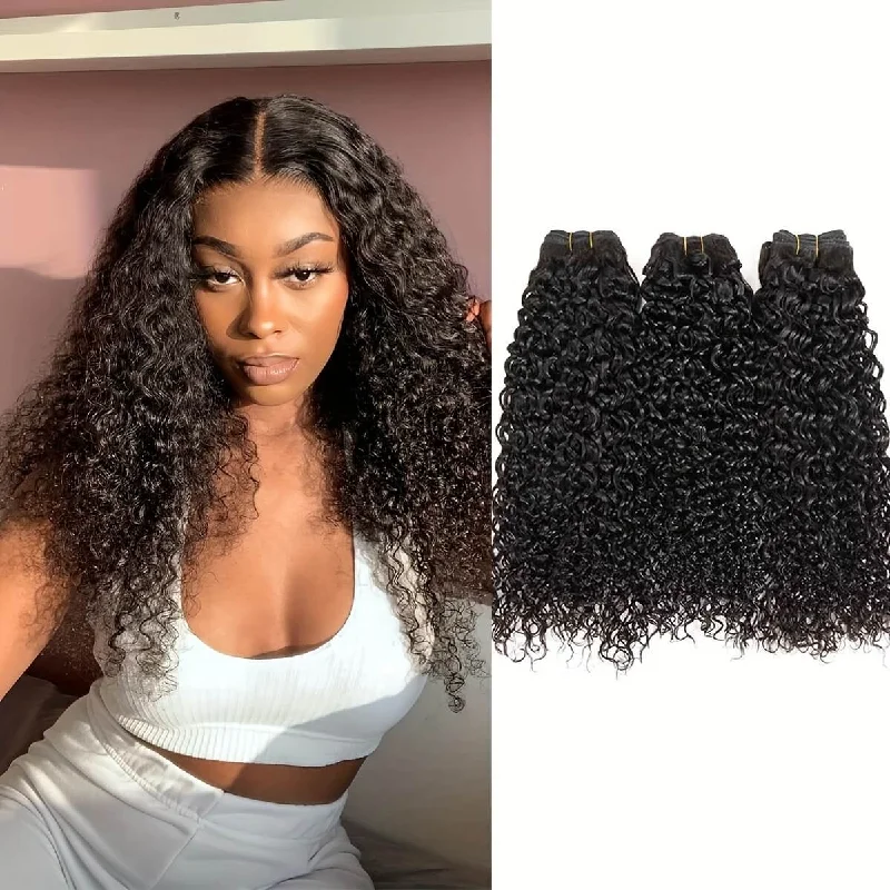 Medium - length wig with a straight texture for a sleek and modern lookBrazilian Curly Hair 3 Bundles 100% Remy Human Hair Weave