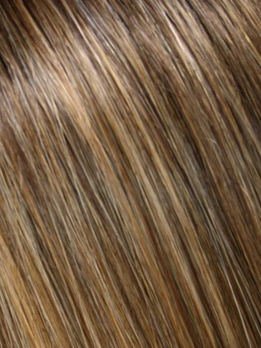 24BT18S8 SHADED MOCHA | Medium Natural Ash Blonde & Light Natural Gold Blonde Blend, Shaded with Medium Brown