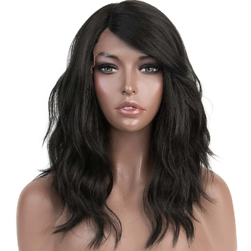 Medium - length wig with a honey - blonde color for a warm and sunny appearanceCharlotte | 14" Wavy Side Part Lace Front Wig