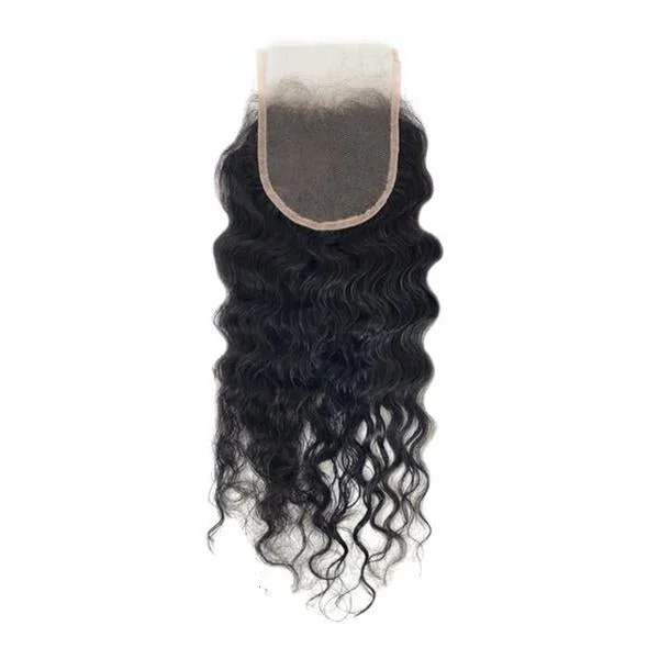 Medium - length wig with a platinum - blonde color for a bold and trendy lookClosure-Peruvian Hair-Body Wave