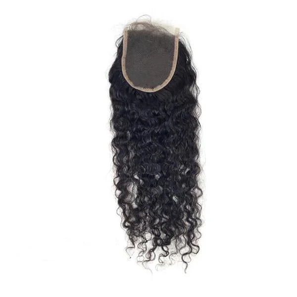 Medium - length wig with a wispy fringe for a soft and feminine lookClosure-Peruvian Hair-Deep curl