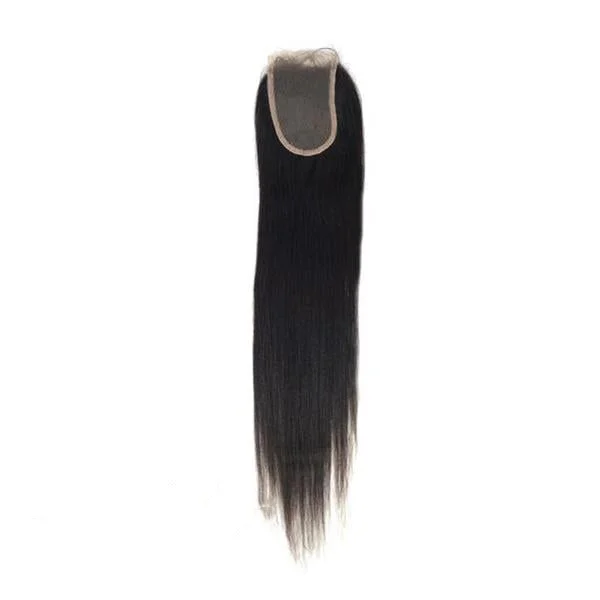 Medium - length wig with a silk - base cap for a comfortable and smooth feelClosure-Brazilian Hair-Yaki