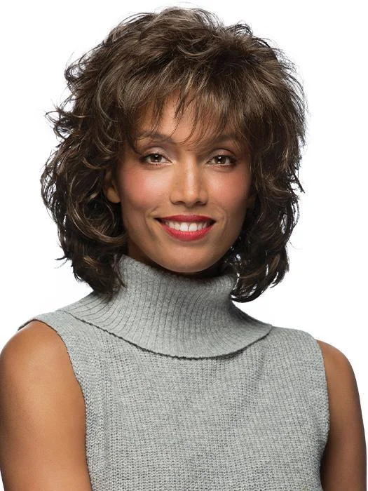 Medium - length wig with a curly fringe for a playful and youthful vibeCompliment | Synthetic Wig by Estetica