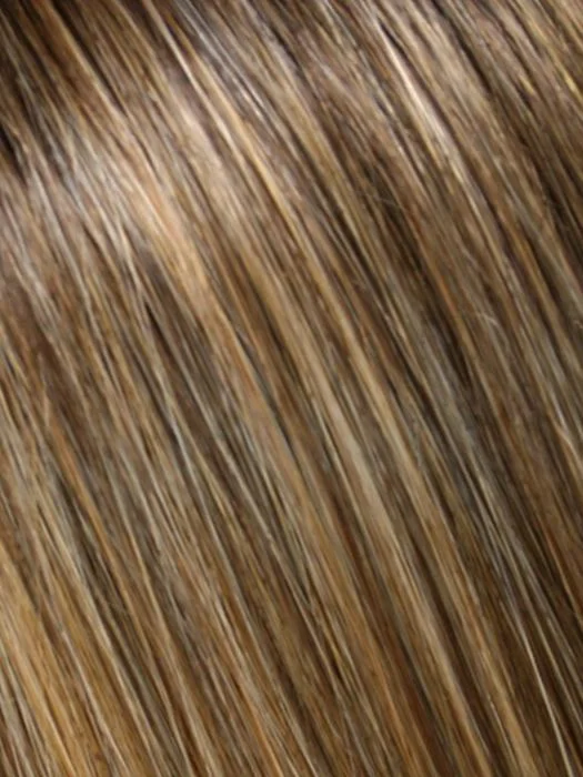 24BT18S8 SHADED MOCHA | Medium Natural Ash Blonde & Light Natural Gold Blonde Blend, Shaded with Medium Brown