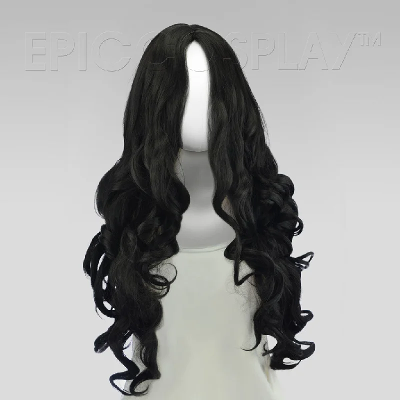 Long - length wig with a curly texture for a bold and stylish choiceDaphne - Black Wig