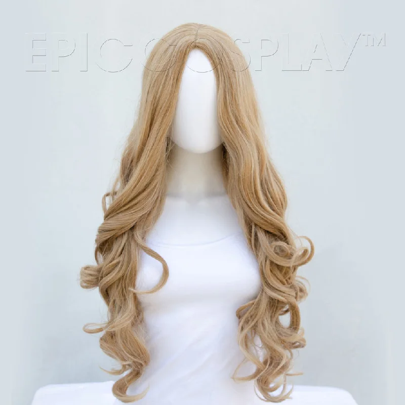 Long - length wig with a curly fringe for a playful and youthful vibeDaphne - Strawberry Blonde Wig