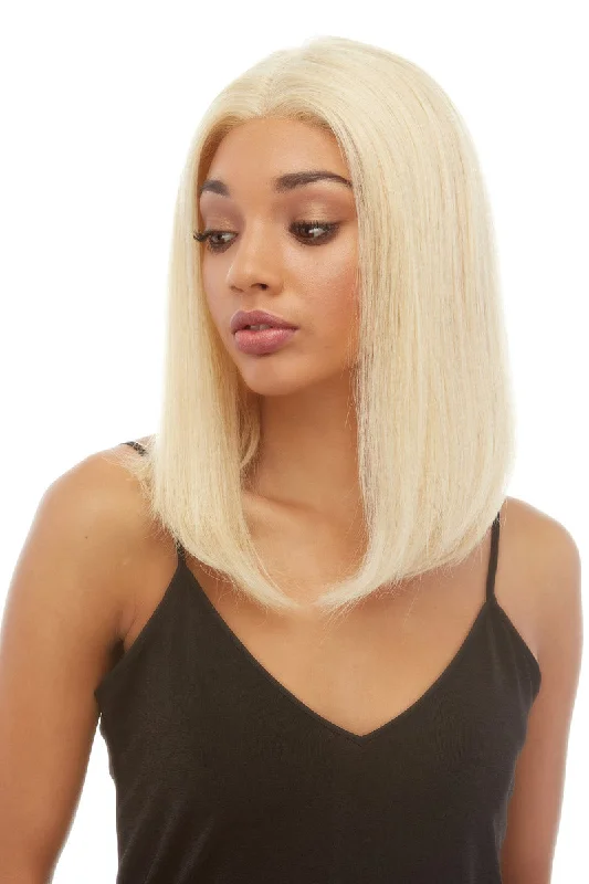 Medium - length wig with a side - swept bang for a sophisticated lookBrianna <br>Remy Human Hair Lace Front Wig