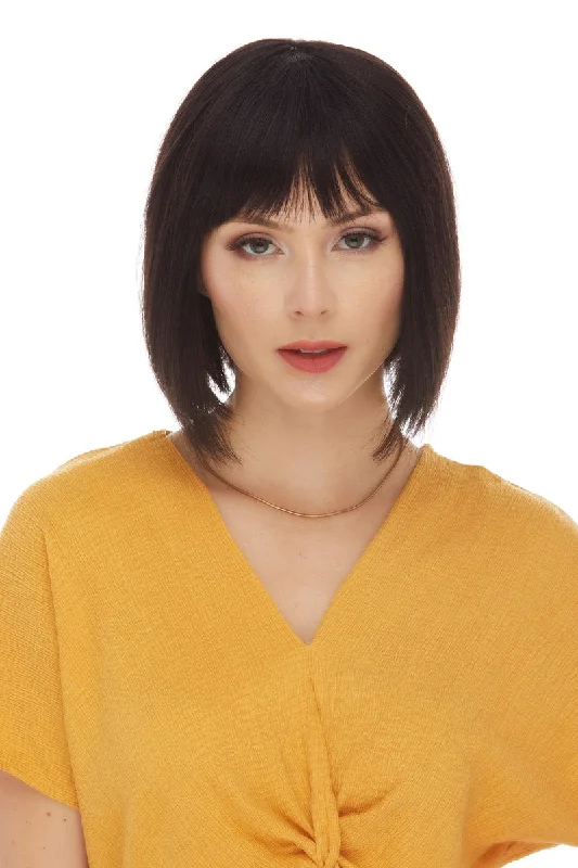 Synthetic medium - length wig with a natural - looking textureCassandra <br>Remy Human Hair Wig