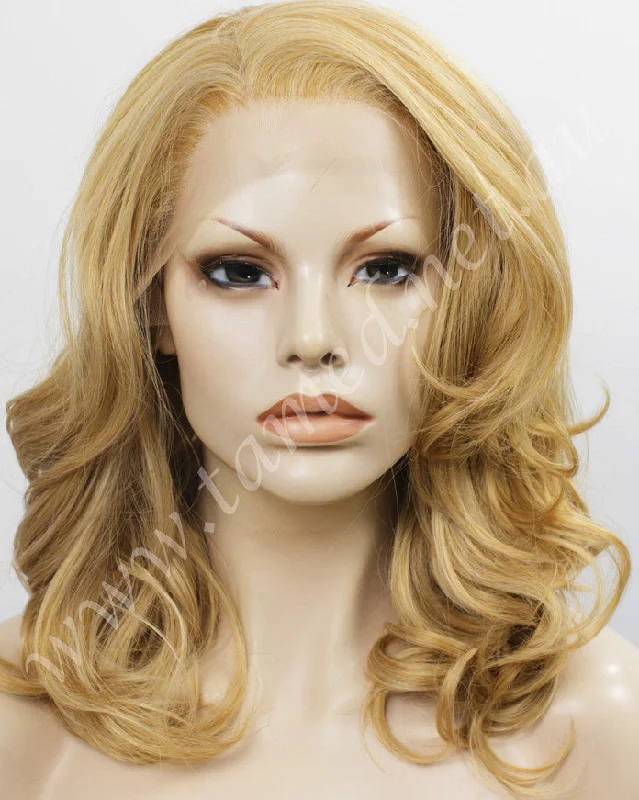 Medium - length wig with a honey - blonde color for a warm and sunny appearanceEMILY BOMBSHELL