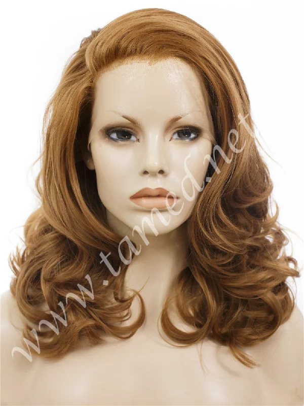 Medium - length wig in a jet - black color for a classic appearanceEMILY CARAMEL